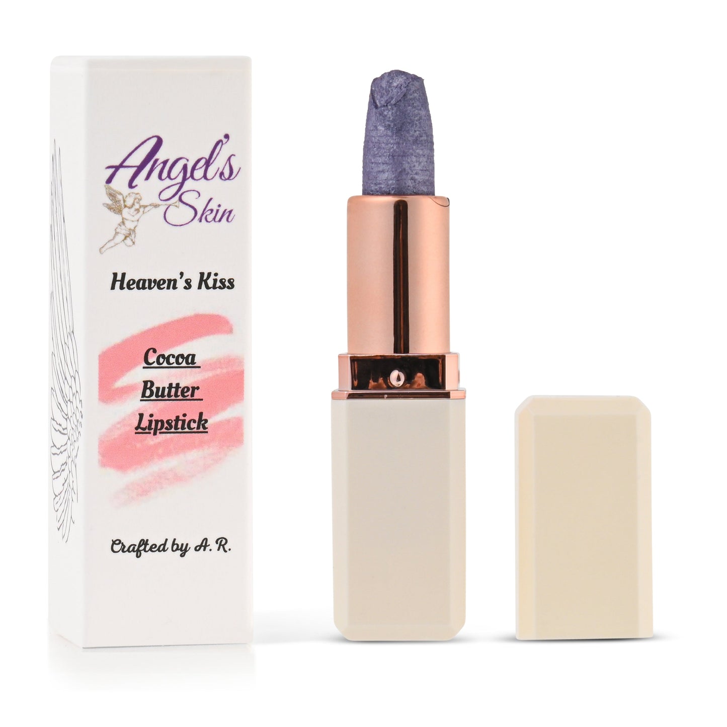 Heaven’s Kiss Cocoa Butter Lipstick with packaging, moisturizing lip protection.