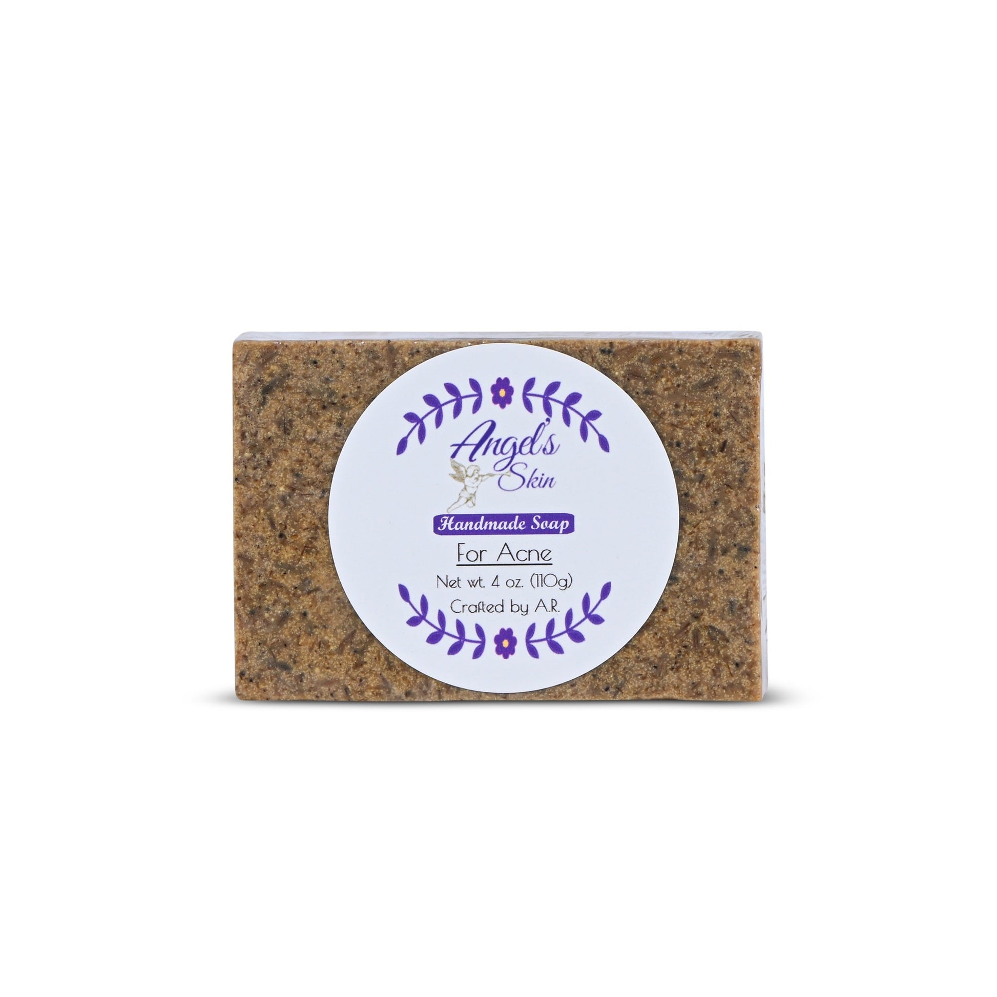 Handmade face wash soap bar for acne and oily skin, 4 oz, by Angel's Skin.