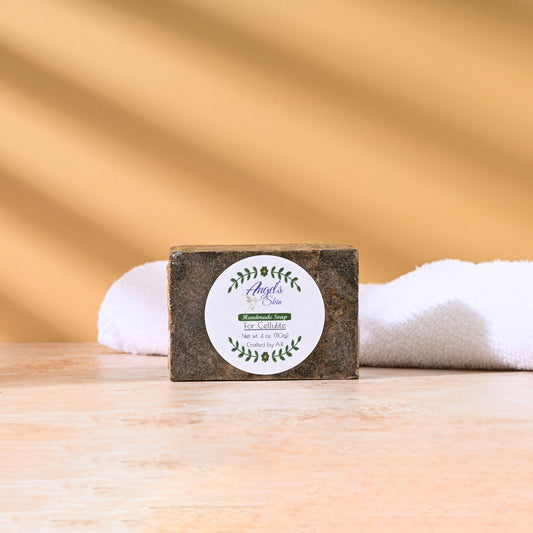 Handcrafted 4 oz cellulite massager with natural ingredients like caffeine and seaweed for skin tightening and cellulite reduction